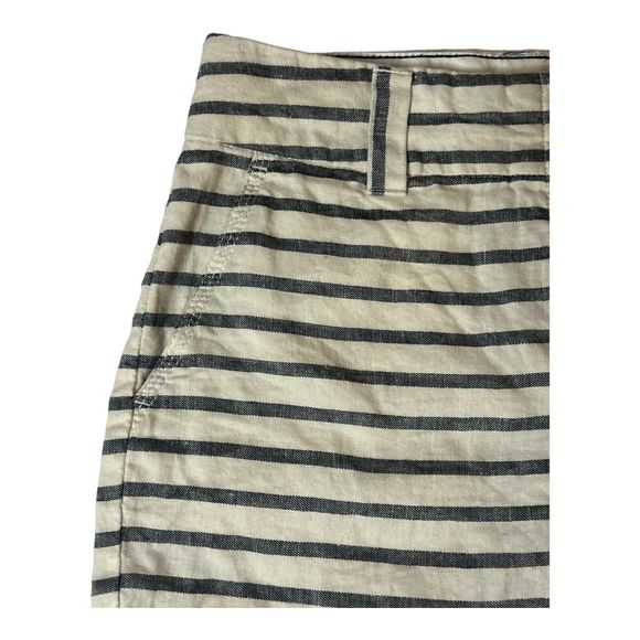 Tommy Hilfiger Linen Cotton Striped Shorts Women’s Size 4 Pockets Preppy - Picture 6 of 15